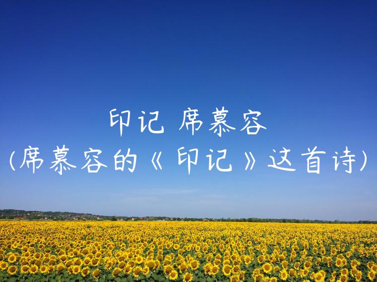 印记 席慕容(席慕容的《印记》这首诗)