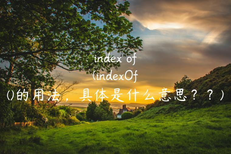 index of(indexOf()的用法，具体是什么意思？？)