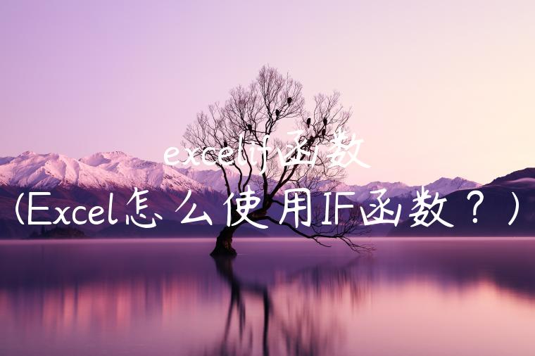 excelif函数(Excel怎么使用IF函数？)