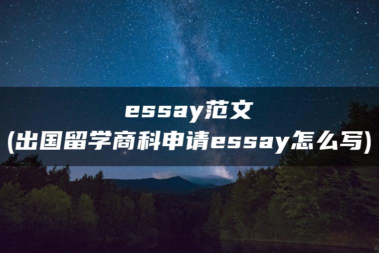 essay范文(出国留学商科申请essay怎么写)