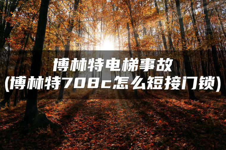 博林特电梯事故(博林特708c怎么短接门锁)