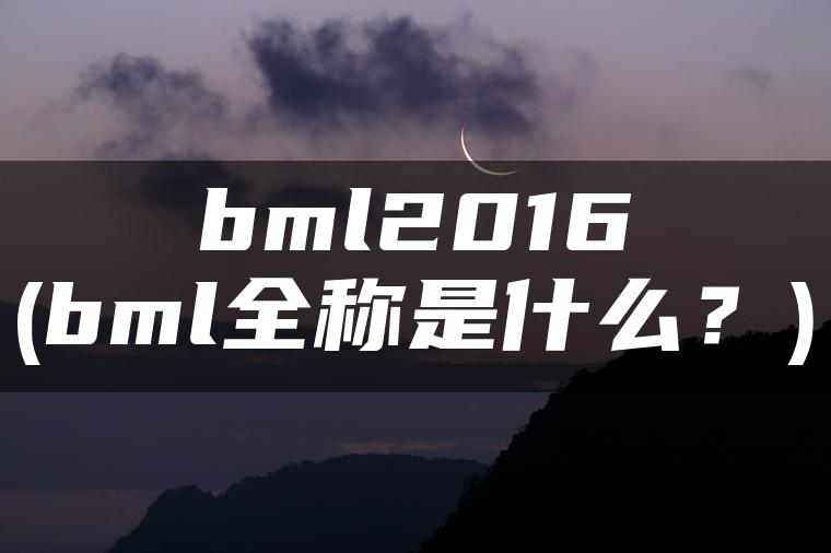 bml2016(bml全称是什么？)