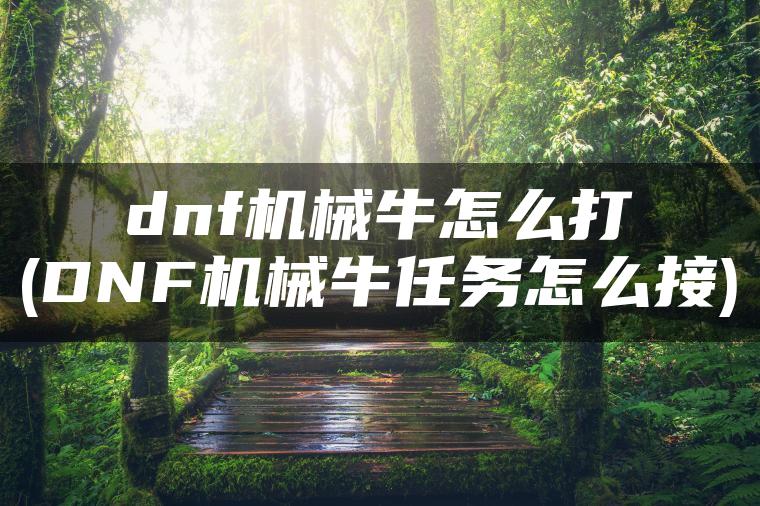 dnf机械牛怎么打(DNF机械牛任务怎么接)