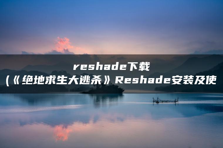 reshade下载(《绝地求生大逃杀》Reshade安装及使