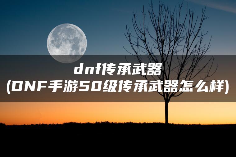 dnf传承武器(DNF手游50级传承武器怎么样)