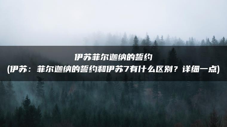 伊苏菲尔迦纳的誓约(伊苏：菲尔迦纳的誓约和伊苏7有什么区别？详细一点)