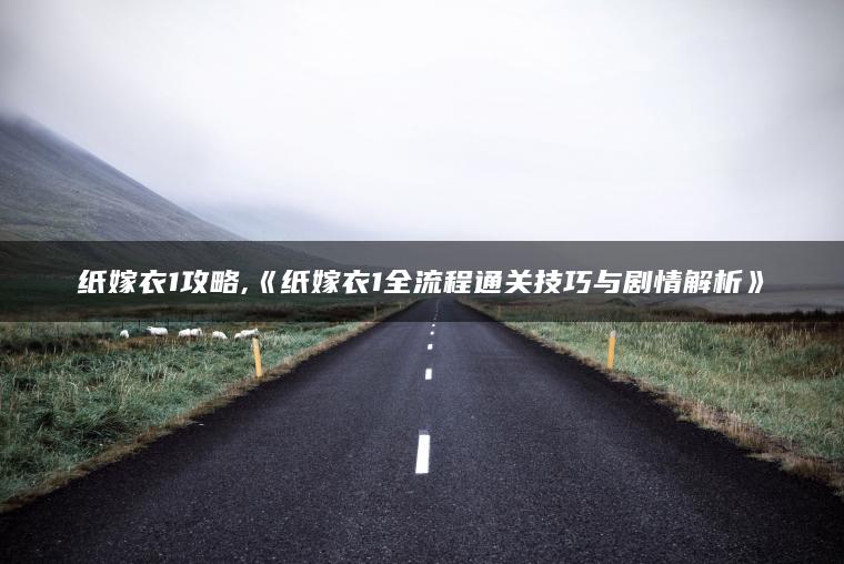 纸嫁衣1攻略,《纸嫁衣1全流程通关技巧与剧情解析》